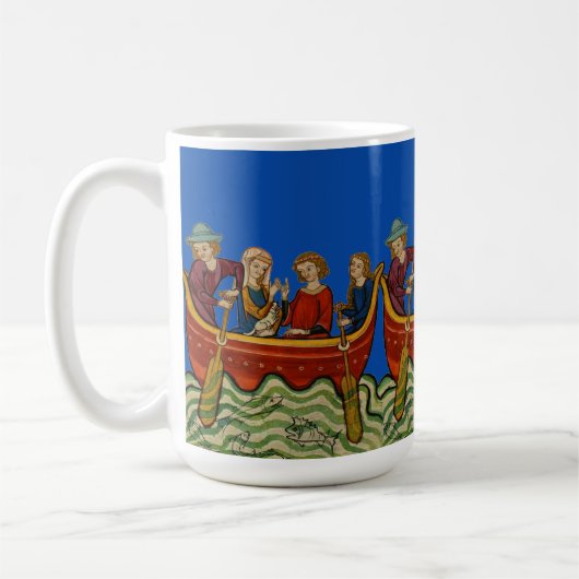 Mug Trois bateaux sur le bleu de rivière (Gauche)