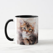 Mug Trois beaux et mignons chatons aquarelle (Gauche)