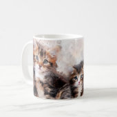 Mug Trois belles chatons mignonnes aquarelle (Devant gauche)