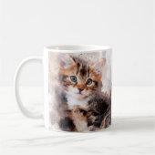 Mug Trois belles chatons mignonnes aquarelle (Gauche)