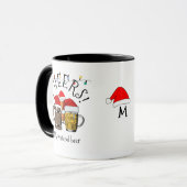 Mug TROIS BIÈRES DE Noël CHEERS Monogramme (Devant gauche)