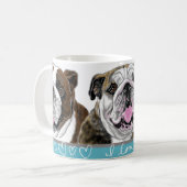 Mug Trois bouledogues (Devant gauche)