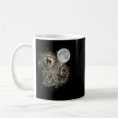 Mug Trois Chat Meow Moon drôle Mème bizarre maudit Mat (Gauche)