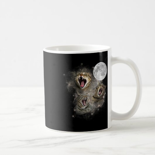 Mug Trois Chat Meow Moon drôle Mème bizarre maudit Mat (Droite)