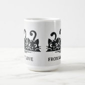 Mug Trois chats de dessin animé mignons avec de grands (Centre)