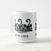 Mug Trois chats de dessin animé mignons avec de grands (Devant gauche)