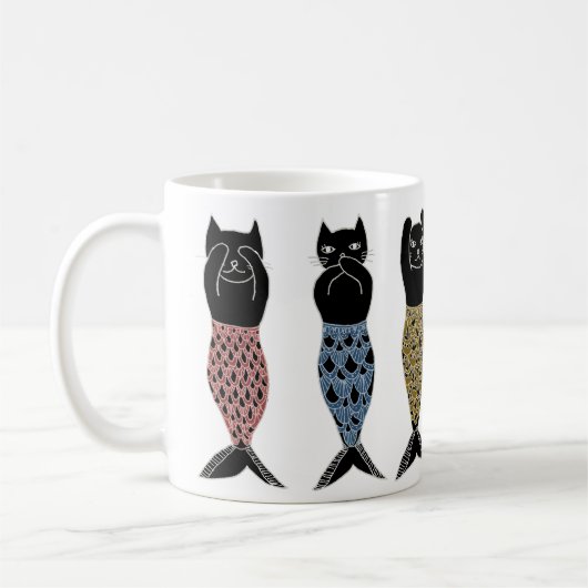 Mug Trois chats sages de sirène (Gauche)
