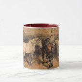 Mug Trois chevaux dans leur stabilité (Centre)