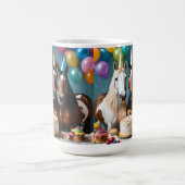 Mug Trois Chevaux Piebald fête d'anniversaire, (Centre)