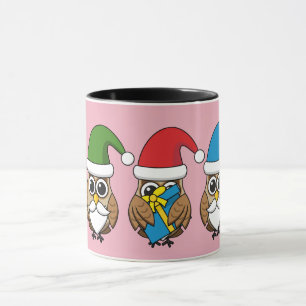 Mug Trois chouettes naines de Noël amusantes