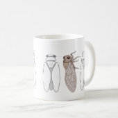 Mug Trois cigales de Provence dessin au trait. (Devant droit)