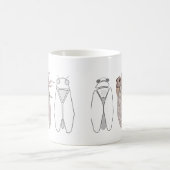 Mug Trois cigales de Provence dessin au trait. (Centre)