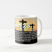 Mug Trois Croix Psaume 23 Coucher de soleil Bible Vers (Devant droit)