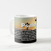 Mug Trois Croix Psaume 23 Coucher de soleil Bible Vers (Devant gauche)