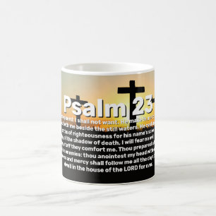 Mug Trois Croix Psaume 23 Coucher de soleil Bible Vers