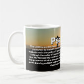 Mug Trois Croix Psaume 23 Coucher de soleil Bible Vers (Gauche)