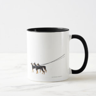 Mug Trois dobermann sur la laisse