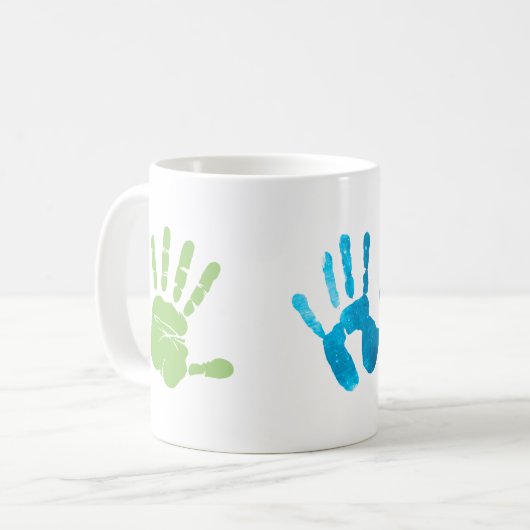 Mug Trois enfants imprimer main cadeau (Devant gauche)