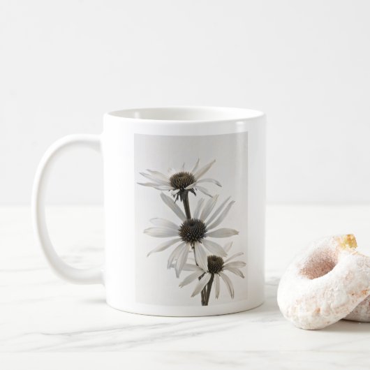 Mug Trois fleurs de cône blanc (Avec donut)