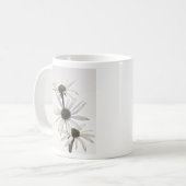 Mug Trois fleurs de cône blanc (Devant gauche)