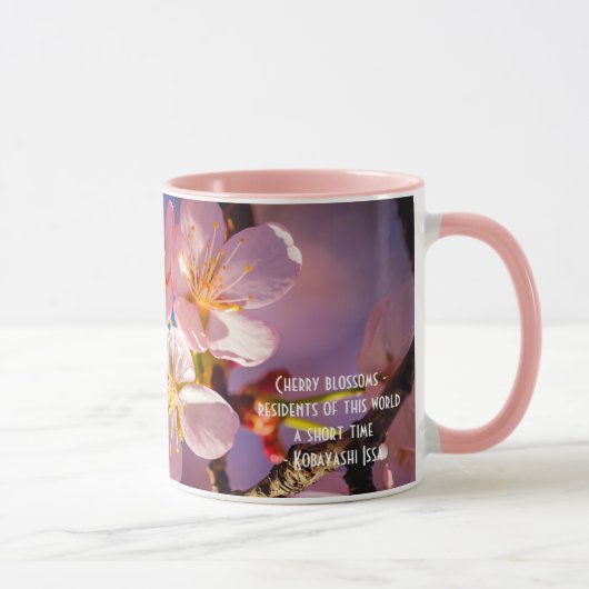 Mug Trois fleurs de Sakura roses (Droite)