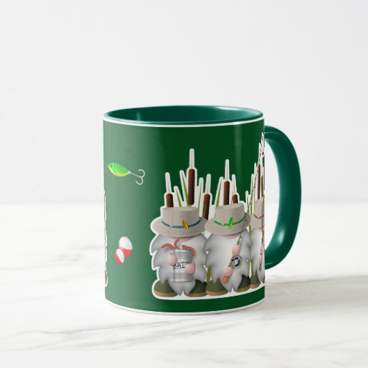 Mug Trois Gnomes de pêche (Devant droit)