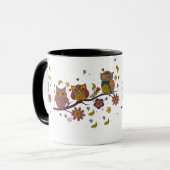 Mug Trois hiboux sur la branche (Devant gauche)