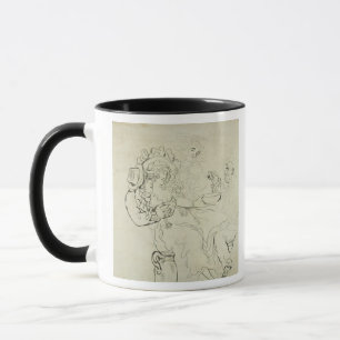 Mug Trois hommes et un boire de femme (stylo et encre