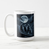 Trois Loups Hurleurs à la Pleine Lune - Trois Loup