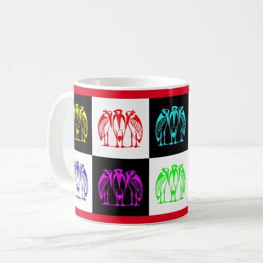Mug Trois marabou design multicolore (Devant gauche)