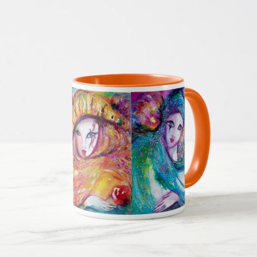 Mug TROIS MASQUES DE CARNAVAL Mascarade vénitienne (Devant droit)