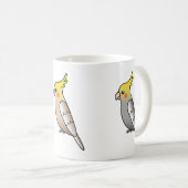 Mug Trois mignons Cockatiel Cartoon Birds (Devant droit)