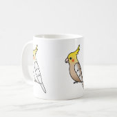 Mug Trois mignons Cockatiel Cartoon Birds (Devant gauche)