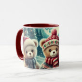 Mug Trois mignons Nounours Joyeux Noël (Devant gauche)