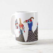 Mug Trois mignons Oiseaux à tête molle de Guinée (Devant gauche)