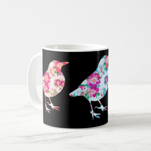 Mug Trois oiseaux floraux (Devant gauche)