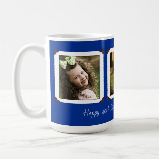 Mug Trois papas de bleu marine de modèle photo (Gauche)