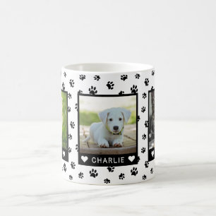 Mug Trois Pet Photos Noms Empreintes de pattes noirs P