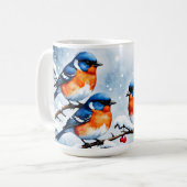 Mug Trois petits oiseaux chanteurs et des baies rouges (Devant gauche)