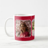 Mug Trois photos Collage moderne rouge C81 & Mère blan (Gauche)