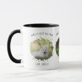 Mug Trois photos de chien personnalisées Meilleure mam (Gauche)