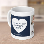 Mug Trois photos et un coeur | Meilleur grand-père<br><div class="desc">Cette tasse mignonne et élégante a un coeur qui dit "tu es le meilleur grand-père jamais",  plus de la place pour tes noms et trois de tes photos personnelles préférées. Le cadeau de Fête des pères parfait qui fera sourire votre grand-père chaque fois qu'il atteint pour son café!</div>