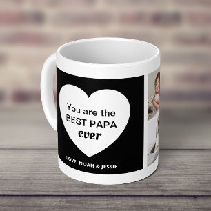 Mug Trois photos et un coeur Meilleur Papa jamais