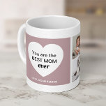 Mug Trois photos et un coeur | Meilleure maman jamais<br><div class="desc">Cette tasse mignonne et élégante a un coeur qui dit "tu es la meilleure maman jamais", plus de la place pour tes noms et trois de tes photos personnelles préférées. Le cadeau parfait de la Fête des Mères qui lui fera sourire à chaque fois qu'elle ira chercher son café !...</div>