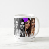 Mug Trois Photos Personnalisées, Coeurs Soeurs, Amis (Devant droit)