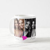 Mug Trois Photos Personnalisées, Coeurs Soeurs, Amis (Devant gauche)