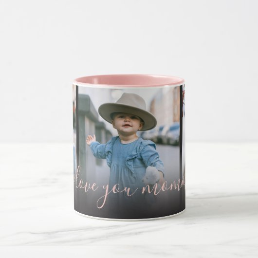 Mug Trois Photos Rose Je T'Aime Maman (Centre)