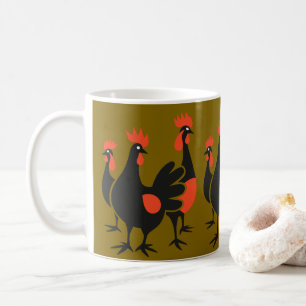 Mug Trois poules françaises rétro Découpe mi-siècle 4