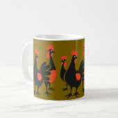 Mug Trois poules françaises rétro Découpe mi-siècle 4 (Devant gauche)