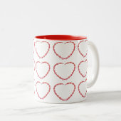 Mug - Trois rangées de perlé coeur rouge (Devant droit)